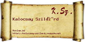 Kalocsay Szilárd névjegykártya